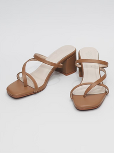 Square Toe Block Heeled Sandals