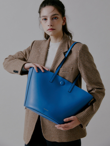 [FINAL RUN] REVERSIBLE SHOPPER BAG CERULEAN BLUE/CHOCOLATE