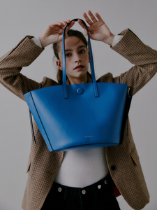 [FINAL RUN] REVERSIBLE SHOPPER BAG CERULEAN BLUE/CHOCOLATE