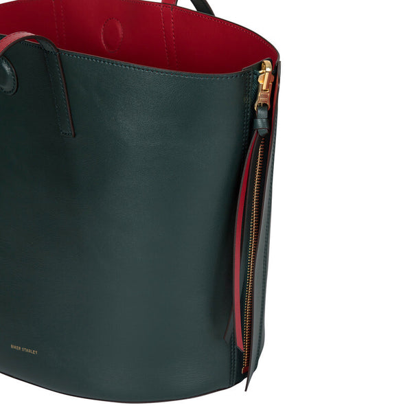 [FINAL RUN] REVERSIBLE SHOPPER BAG DEEP GREEN/RED