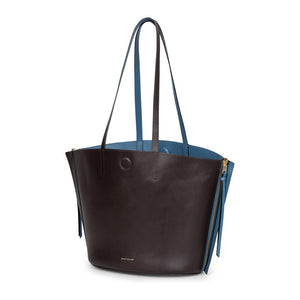 [FINAL RUN] REVERSIBLE SHOPPER BAG CERULEAN BLUE/CHOCOLATE