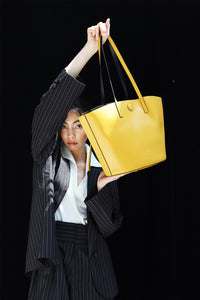 [FINAL RUN] REVERSIBLE SHOPPER BAG MUSTARD/BLACK